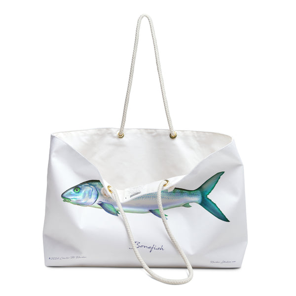 Bonefish Weekender Bag, Great Gift for Fishing Fans, Beach or Boat Tote