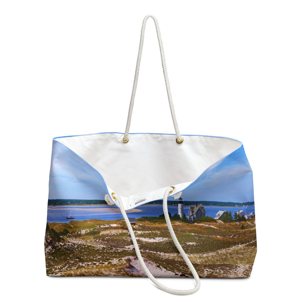 Sandy Neck Lighthouse Weekender Tote Bag, Barnstable Harbor