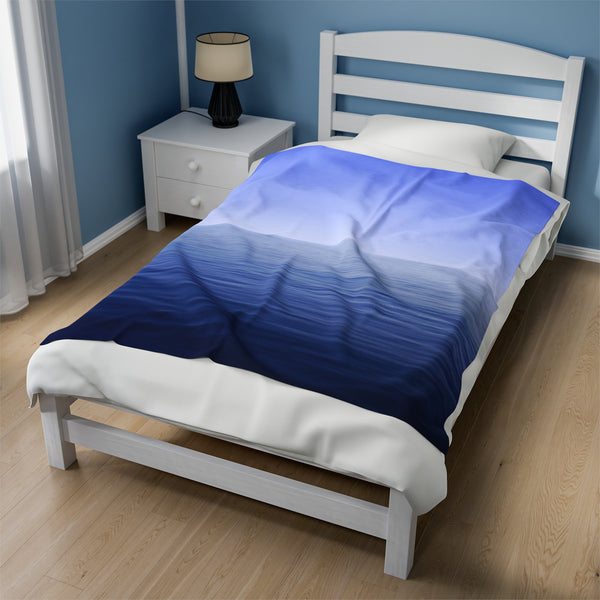 The Blue Ocean Velveteen Plush Blanket