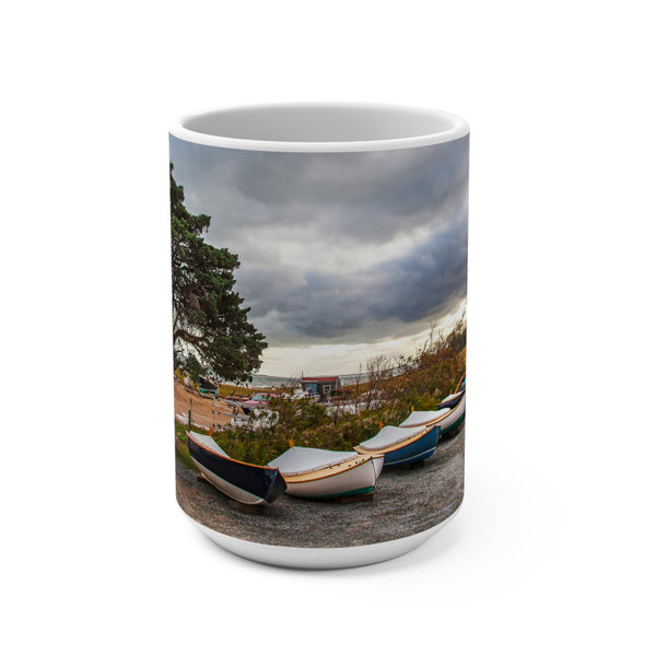 Barnstable Yacht Club Beetle Cats 15oz Mug - Nautical Landscape with Boats