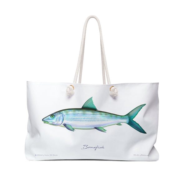 Bonefish Weekender Bag, Great Gift for Fishing Fans, Beach or Boat Tote