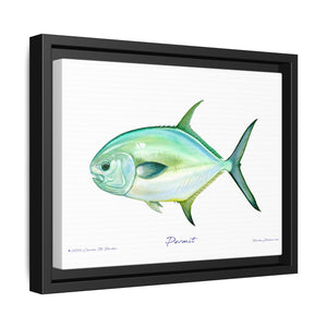 Framed Permit Canvas Fish Fishing Wall Art Print