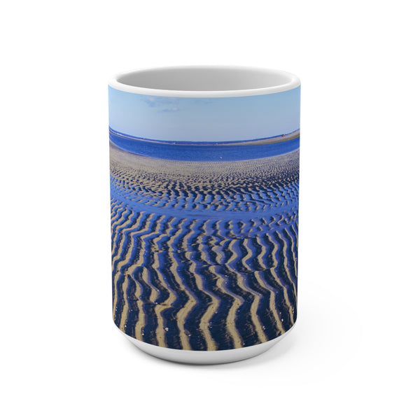 Serene Sand Flats Beach 15oz Mug | Coastal Decor for Ocean Lovers