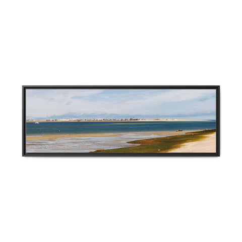 Barnstable Harbor Panorama Framed Canvas Print Sandy Neck Cottage Colony Cape Cod