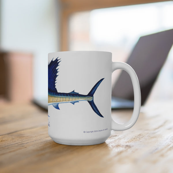 Sailfish Fish Art Coffee Mug 15oz Great Gift for Fishermen and Fishing Fans