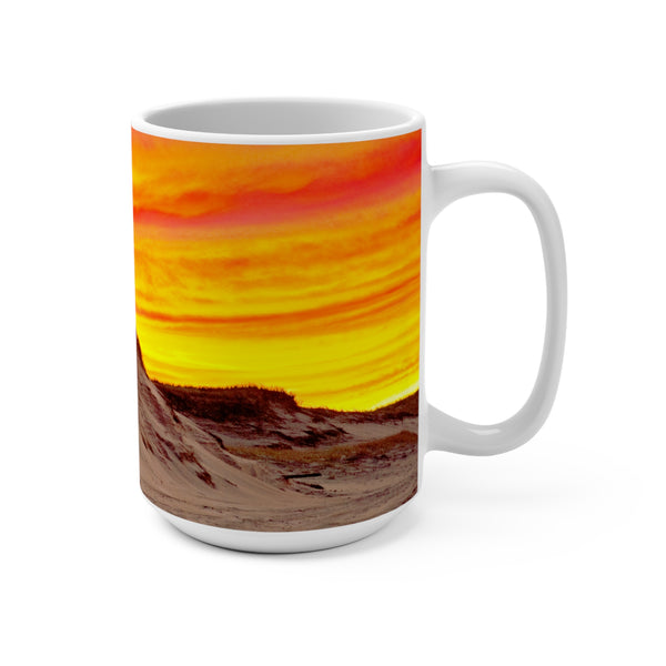 Sand Dune Sunset Vibes 15oz Mug - Colorful Landscape Coffee Cup for Nature Lovers