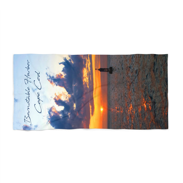 Barnstable Harbor Sunset Beach Towel