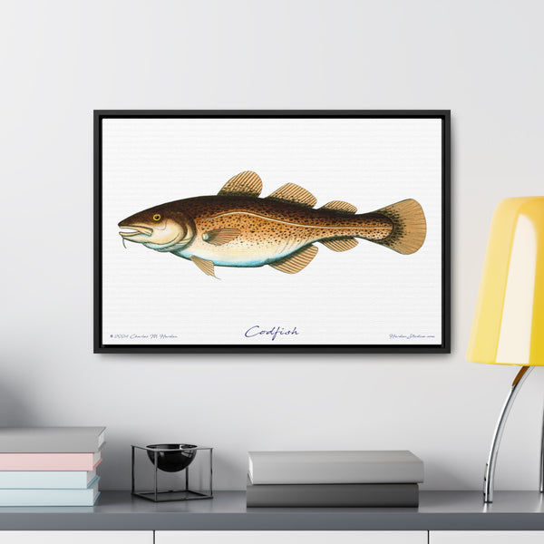 Framed Codfish Canvas Fish Fishing Wall Art Print with Free Shipping