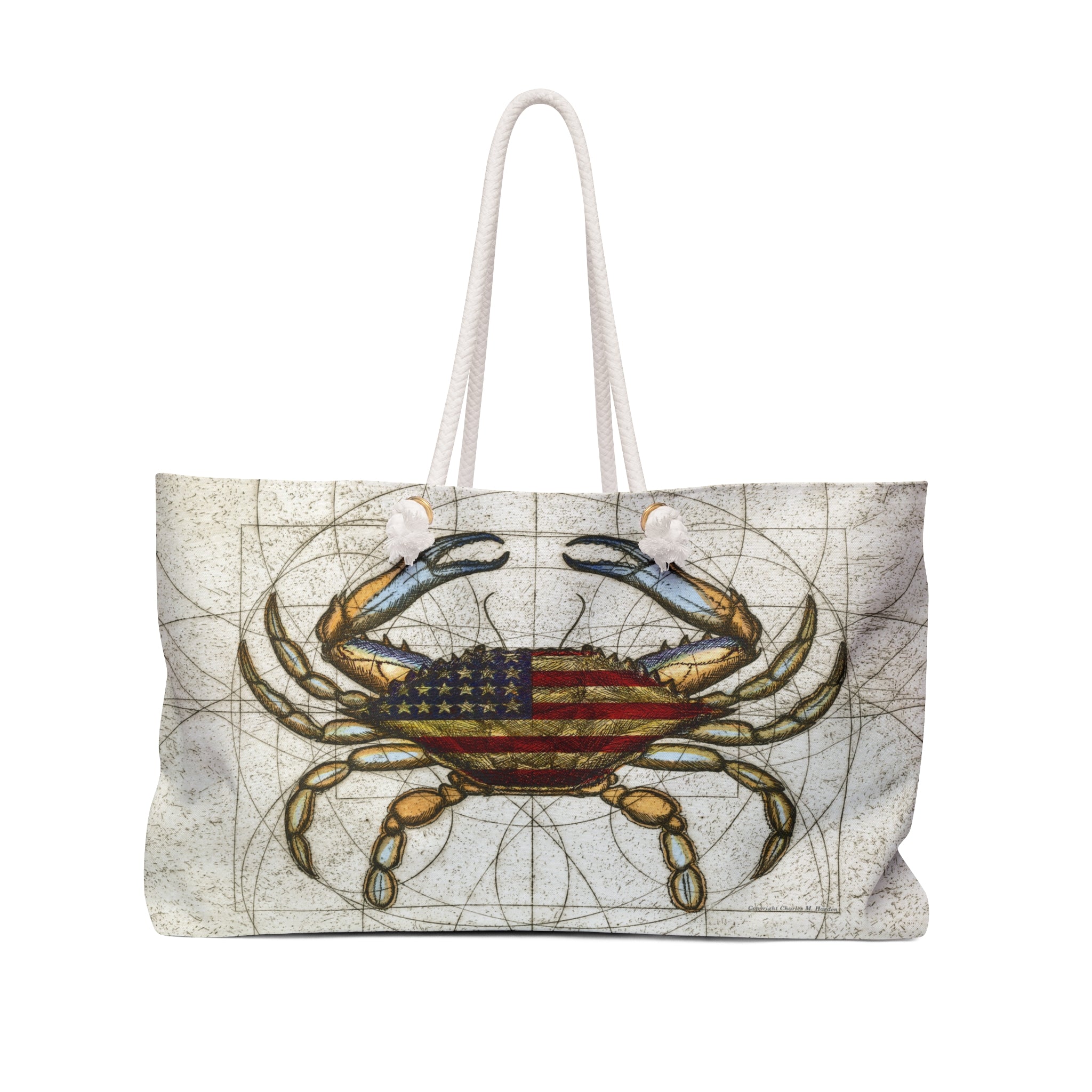 Patriotic Blue Crab 4th of July Weekender Beach or Boat Bag