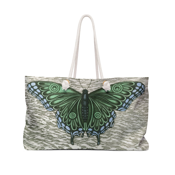 Green Butterfly Over the Sea Weekender Bag