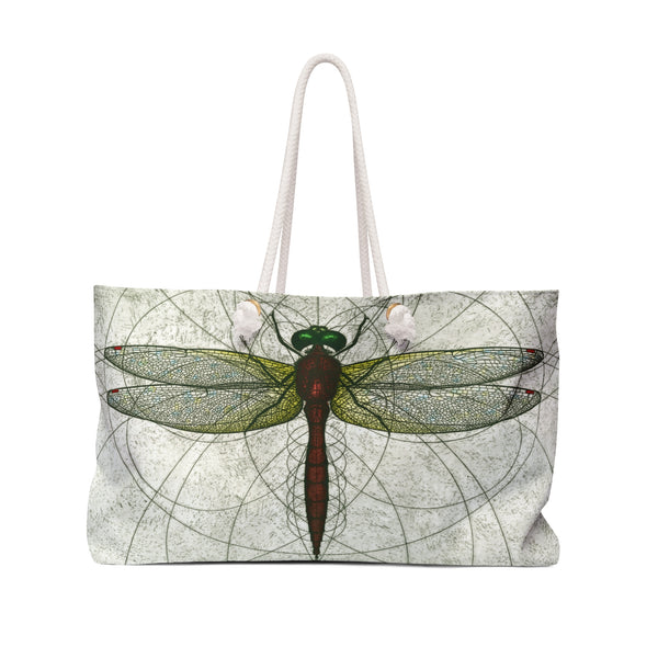 Ruby Meadowhawk Dragonfly Weekender Tote Bag Sympetrum Rubicundulum Odonata Vintage-Style