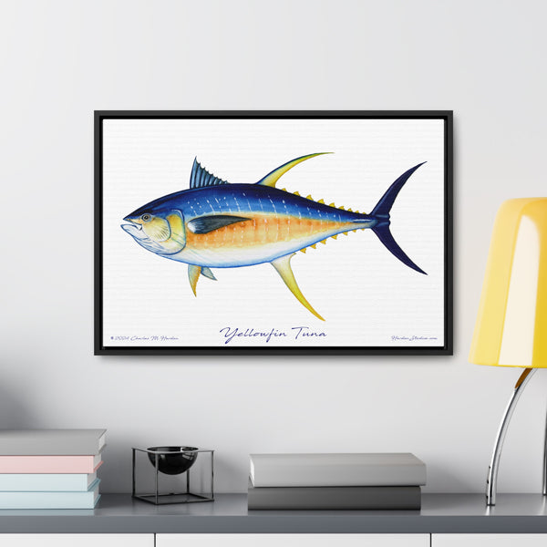 Framed Yellowfin Tuna Canvas Fish Fishing Wall Art Print Free Shipping