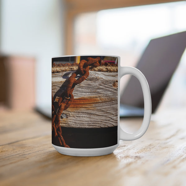 BYC Swim Dock Rusty Chains and Driftwood 15oz Mug