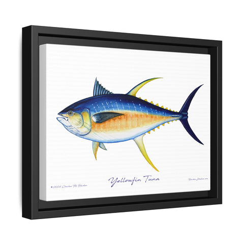 Framed Yellowfin Tuna Canvas Fish Fishing Wall Art Print