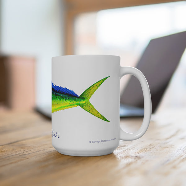 Mahi Mahi Fish Art Coffee Mug 15oz Great Gift for Fishermen and Fishing Fans