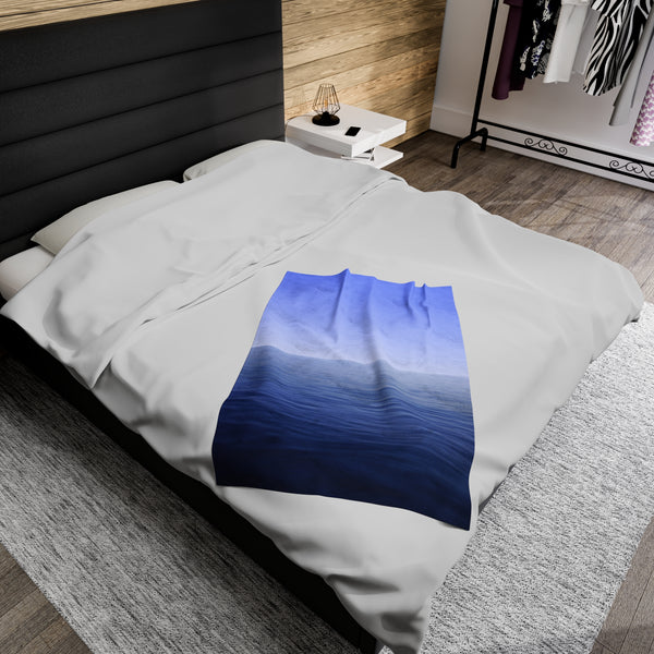 The Blue Ocean Velveteen Plush Blanket