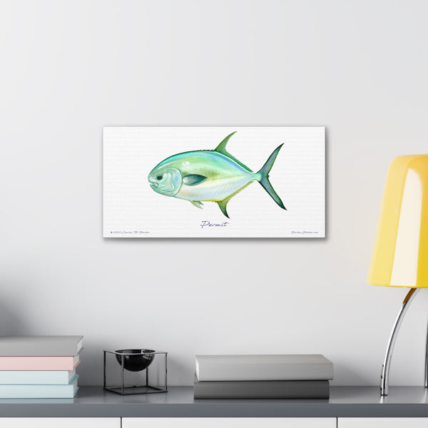 Permit Fish Canvas Wall Art Print