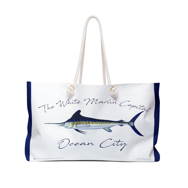 White Marlin Ocean City Weekender Bag Perfect for Beach and Your Fishing Boat