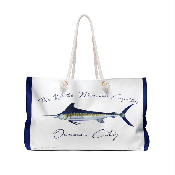 White Marlin Ocean City Weekender Bag Perfect for Beach and Your Fishing Boat