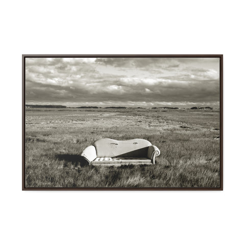 Couch of Desolation Framed Canvas Wall Art Print Lonely Windswept Solitude Contemplation Art Photography