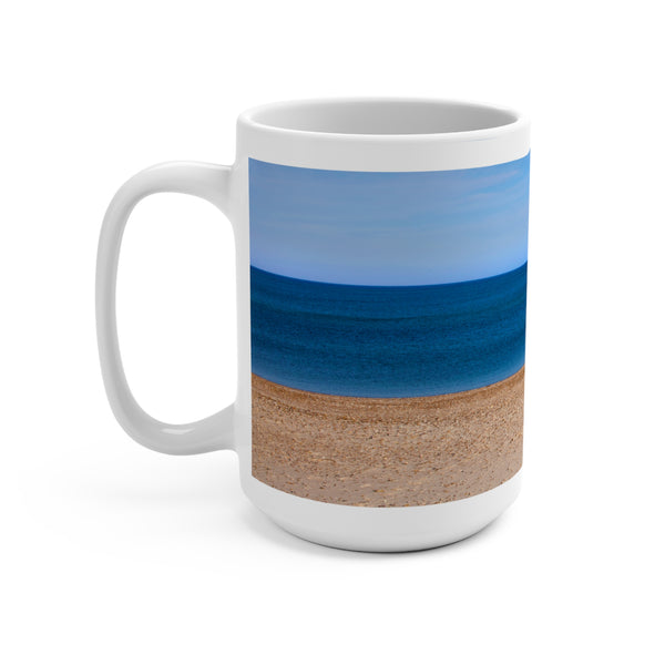 Sky Sea and Sand Serene Beachscape 15oz Mug - Perfect for Summer Vibes & Beach Lovers