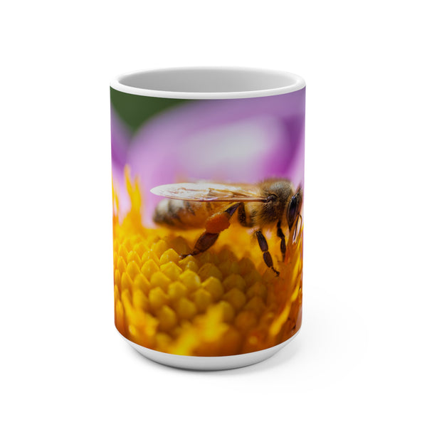 Honey Bee on a Dahlia Flower Coffee Gardening Mug 15oz