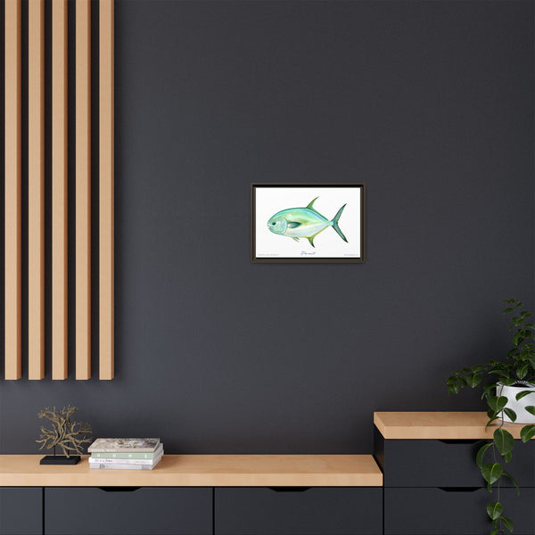 Framed Permit Canvas Fish Fishing Wall Art Print