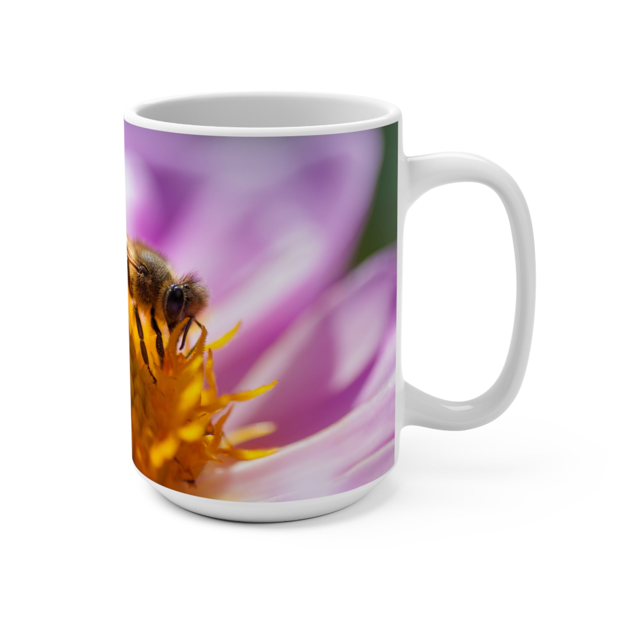 Honey Bee on a Dahlia Flower Coffee Gardening Mug 15oz