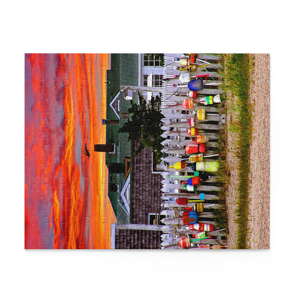 Beach Houses Sunset Puzzle (120, 252, 500-Piece)