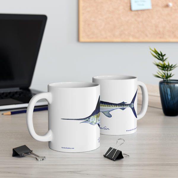 White Marlin Fishing Coffee Mug 11oz