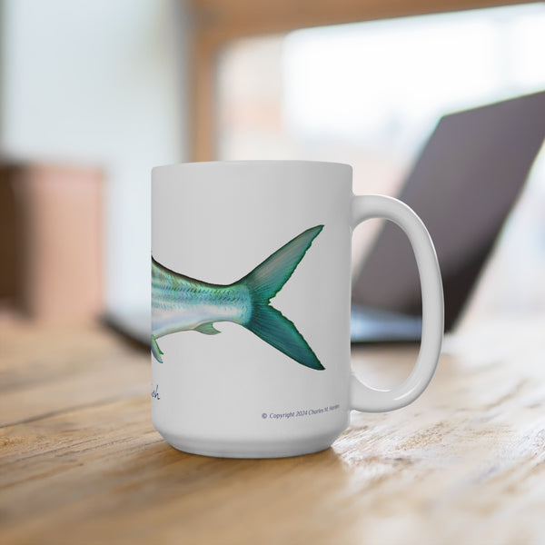 Bonefish Fish Art Coffee Mug 15oz Great gift for Fly Fishermen and Flats Fishing Fans