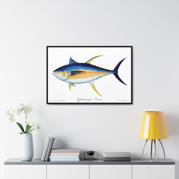 Framed Yellowfin Tuna Canvas Fish Fishing Wall Art Print Free Shipping