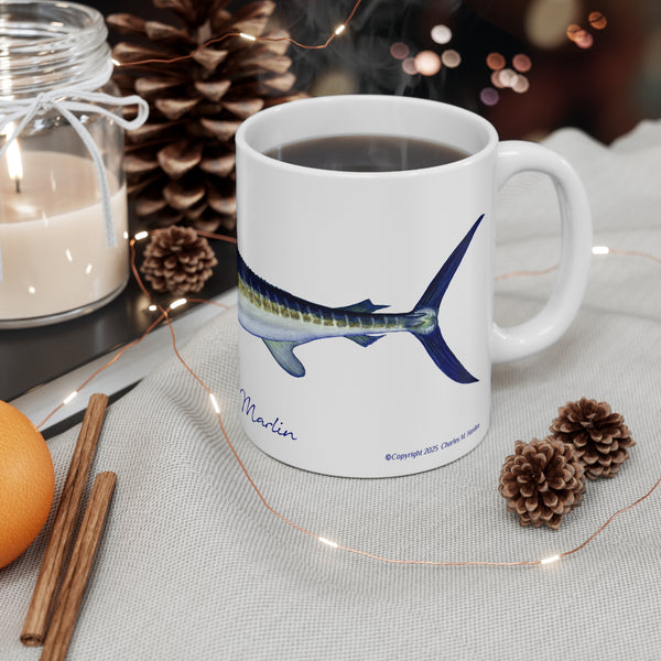 White Marlin Fishing Coffee Mug 11oz