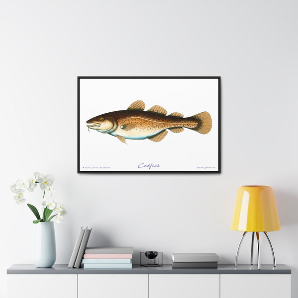 Framed Codfish Canvas Fish Fishing Wall Art Print with Free Shipping