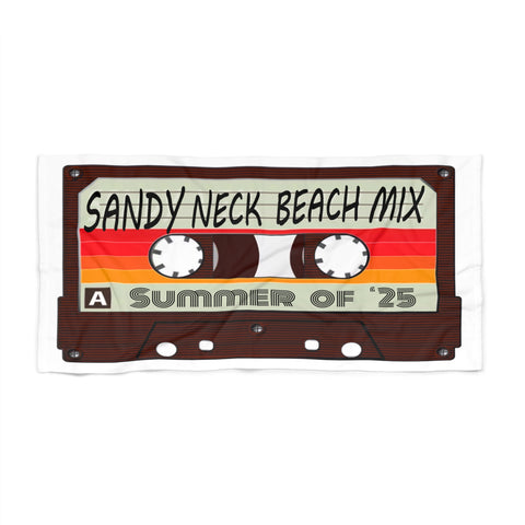 Sandy Neck Retro Beach Towel - Cape Cod - Vintage Cassette Design, Summer Vibes, Poolside Essential, Gift for Beach Lovers, Nautical Decor, Fun Summer Accessory