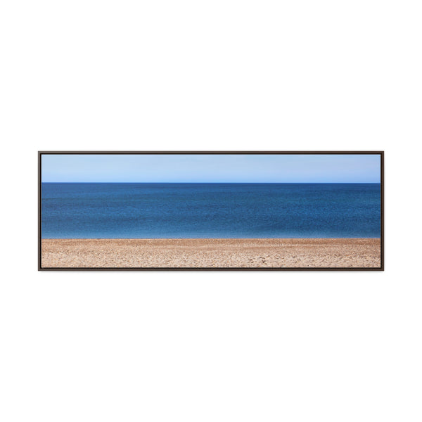 Quiet Beach Framed Gallery Canvas Wall Art Print Sky Water Sand Beach House Decor Gift Blue Ocean View