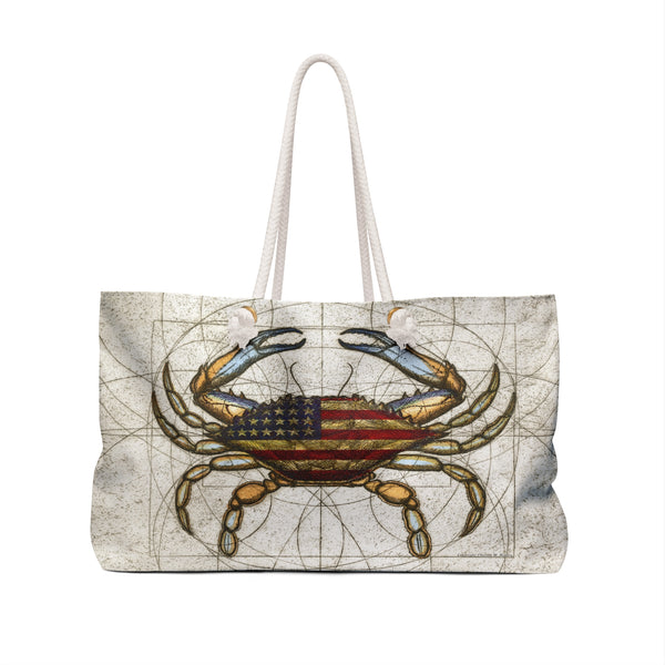 Patriotic Blue Crab 4th of July Weekender Beach or Boat Bag