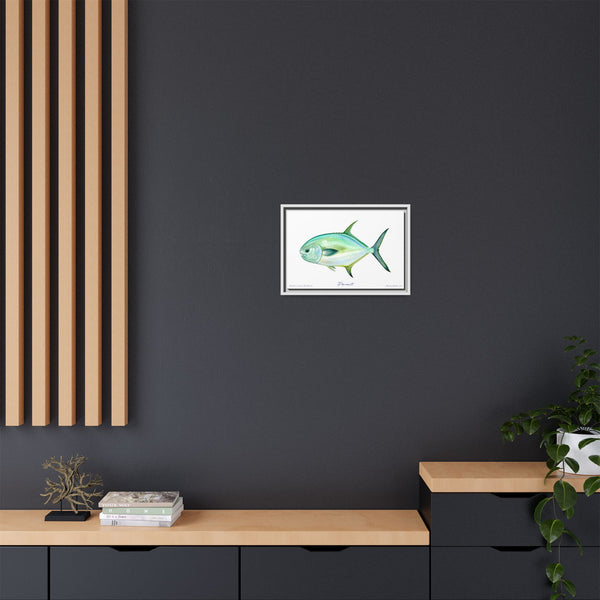 Framed Permit Canvas Fish Fishing Wall Art Print