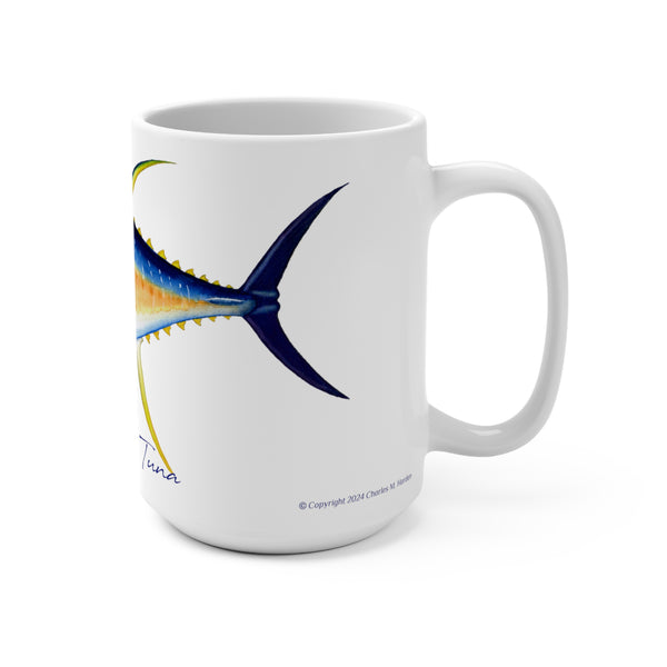 Yellowfin Tuna Fish Art Coffee Mug 15oz Great Gift for Fishermen and Fishing Fans