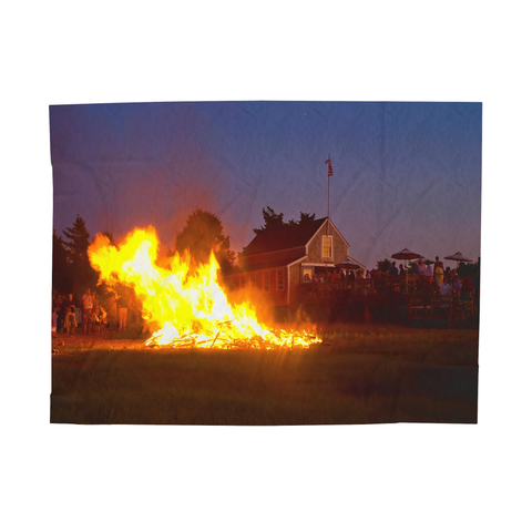 4th of July Bonfire at Barnstable Yacht Club Velveteen Plush Blanket