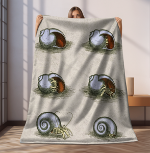 Hermit Crab Duck and Cover Velveteen Plush Blanket