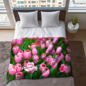 Sun Kissed Tulip Velveteen Plush Blanket