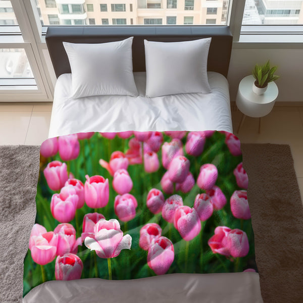 Sun Kissed Tulip Velveteen Plush Blanket