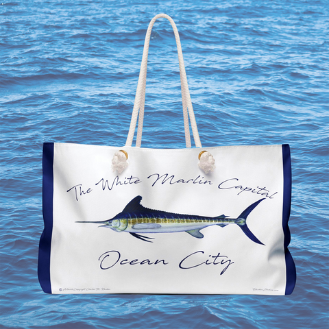 White Marlin Ocean City Weekender Bag Perfect for Beach and Your Fishing Boat